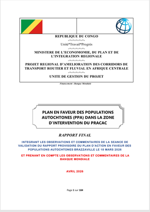 Plan en faveur des Populations Autochtones (PPA) du PRACAC
